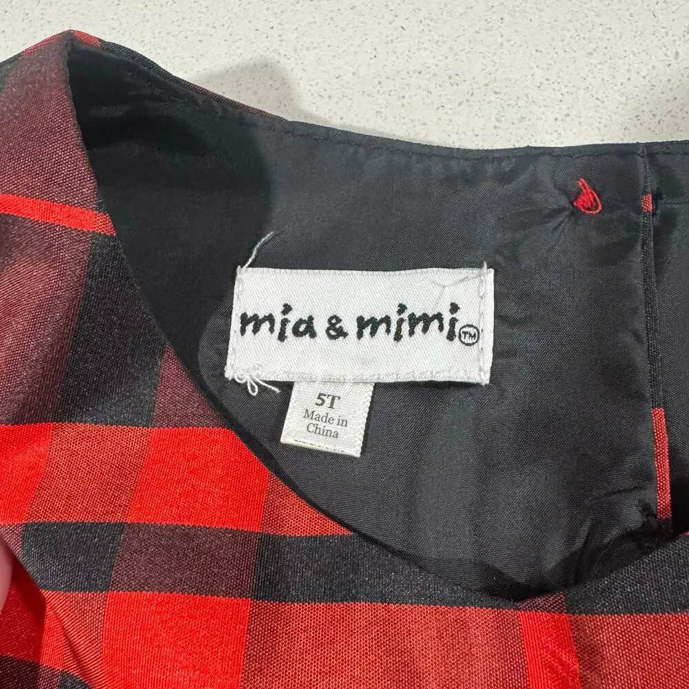 Mia & Mimi Toddler Girl 5T Red and Black Formal Party Dress NWT - Picture 3 of 6